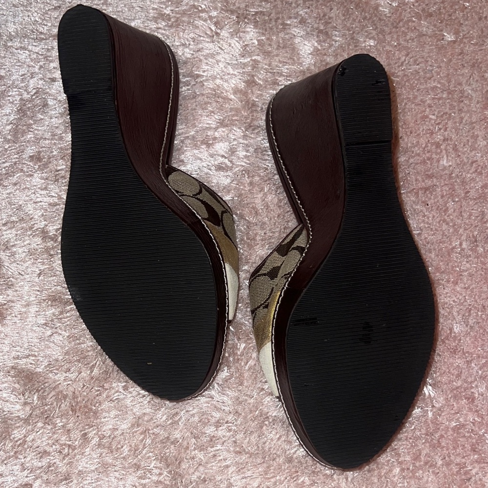 NWOT Coach Women's Multicolor Patchwork Mules - Picture 4 of 5